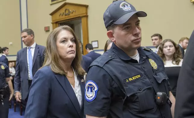 Kimberly Cheatle, Director, U.S. Secret Service, departs after testifying during a House Committee on Oversight and Accountability hearing on Oversight of the U.S. Secret Service and the Attempted Assassination of President Donald J. Trump, on Capitol Hill, Monday, July 22, 2024, in Washington. (AP Photo/Rod Lamkey, Jr.)