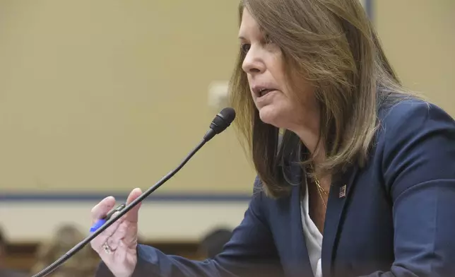 Kimberly Cheatle, Director, U.S. Secret Service, responds to questions as she testifies during a House Committee on Oversight and Accountability hearing on Oversight of the U.S. Secret Service and the Attempted Assassination of President Donald J. Trump, on Capitol Hill, Monday, July 22, 2024, in Washington. (AP Photo/Rod Lamkey, Jr.)