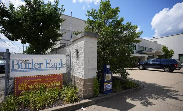 The Butler Eagle newspaper offices are seen, Thursday, July 18, 2024, in Butler, Pa. (AP Photo/Matt Slocum)