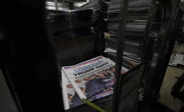 A Special Edition of the Butler Eagle newspaper is seen outside the paper's pressroom, Wednesday, July 17, 2024, in Butler, Pa. (AP Photo/Matt Slocum)