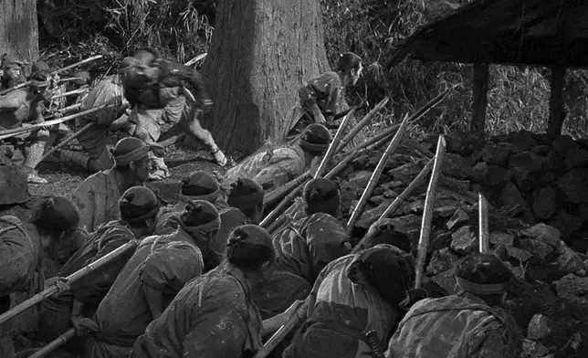 This image released by Janus Films shows a scene from the 1954 film "Seven Samurai." (Janus Films via AP)