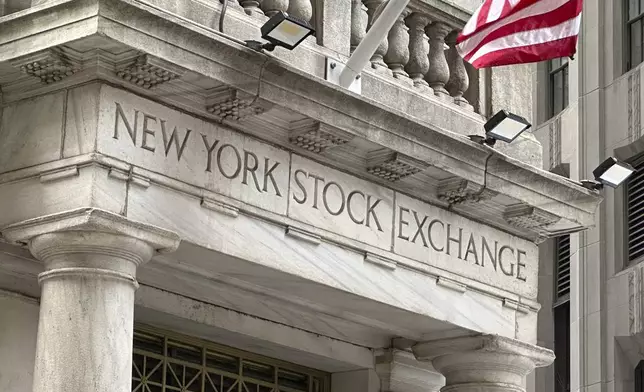 FILE - An entrance to the New York Stock Exchange is shown on June 26, 2024, in New York. (AP Photo/Peter Morgan, File)