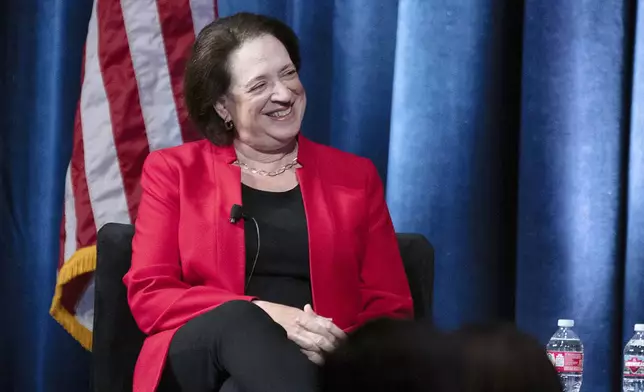 U.S. Supreme Court Justice Elena Kagan sits on a panel at the 2024 Ninth Circuit Judicial Conference in Sacramento, Calif., Thursday, July 25, 2024. Kagan became the first member of the Supreme Court to call publicly for beefing up the court’s new ethics code by adding a way to enforce it. (AP Photo/Rich Pedroncelli)