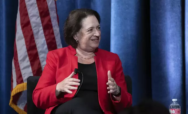 U.S. Supreme Court Justice Elena Kagan sits on a panel at the 2024 Ninth Circuit Judicial Conference in Sacramento, Calif., Thursday July 25, 2024. Kagan became the first member of the Supreme Court to call publicly for beefing up the court’s new ethics code by adding a way to enforce it. (AP Photo/Rich Pedroncelli)