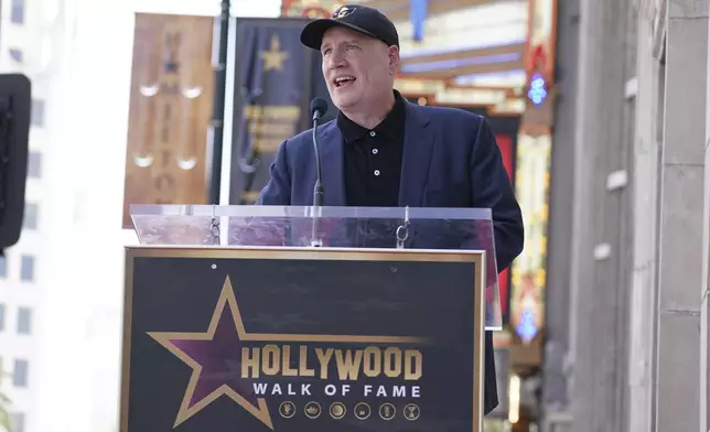 Kevin Feige attends a ceremony honoring him with a star on the Hollywood Walk of Walk of Fame on Thursday, July 25, 2024, in Los Angeles. (Photo by Jordan Strauss/Invision/AP)