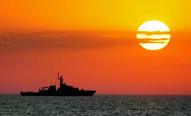 FILE - Britain's Royal Navy patrol ship OPV "Trent" attends the Sea Breeze 2021 exercise in the Black Sea, on July 8, 2021. Trump's skepticism about NATO was underlined last week when he named Vance as his running mate. Vance opposes U.S. support for Ukraine, has criticized European nations for slashing defense spending since the Cold War, and said it's time for "Europe to stand on its own two feet." (AP Photo/Efrem Lukatsky, File)