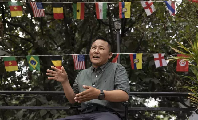 Ang Babu Sherpa, who led the team of Sherpas cleaning the trash from the high altitude camps of Mount Everest speaks to the Associated Press in Kathmandu, Nepal, Thursday, June 20, 2024. Ang Babu said the weather was a big challenge for their work in the South Col area, where oxygen levels are about one-third the normal amount, winds can quickly turn to blizzard conditions and temperatures plunge. (AP Photo/Sanjog Manandhar)