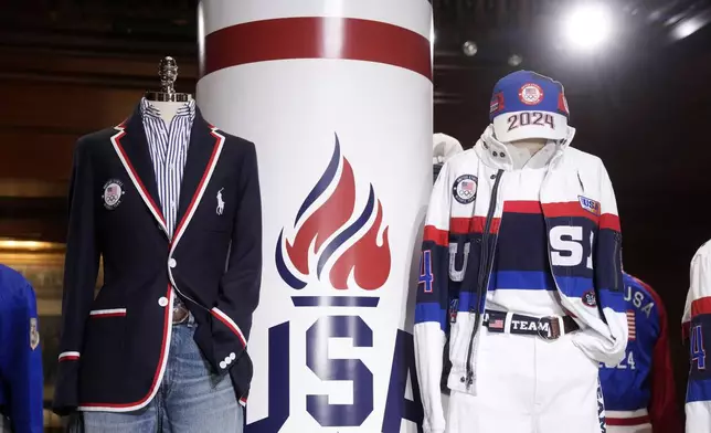 FILE - Team USA uniforms for the 2024 Summer Olympics are unveiled at Ralph Lauren headquarters on Monday, June 17, 2024, in New York. (Photo by Charles Sykes/Invision/AP, File)