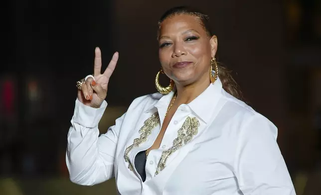 Queen Latifah upon arrival at the Louis Vuitton Foundation on the eve of Paris Olympics opening ceremony, at the 2024 Summer Olympics, Thursday, July 25, 2024, in Paris, France. (AP Photo/Rebecca Blackwell)