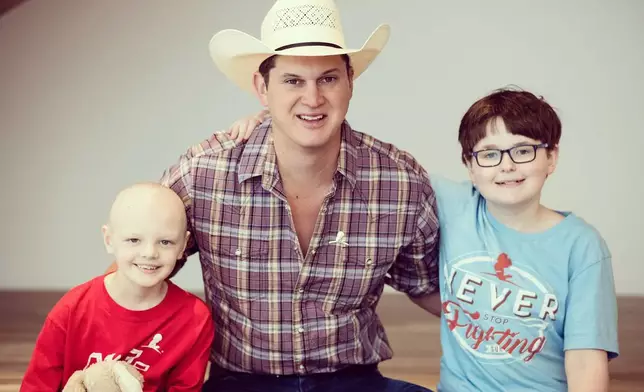 Jon Pardi and St. Jude patients Alexander and Tyler in 2018 (Photo: Business Wire)