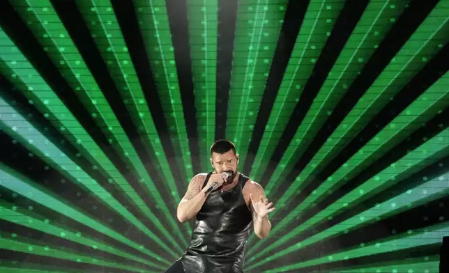 Ricky Martin performs during the LA Pride in the Park festival at Los Angeles State Historic Park, Saturday, June 8, 2024, in Los Angeles. (AP Photo/Chris Pizzello)