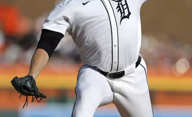 Detroit Tigers' Tarik Skubal pitches against the Minnesota Twins during the second inning of a baseball game, Saturday, July 27, 2024, in Detroit. (AP Photo/Duane Burleson)