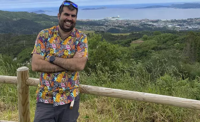 Venezuelan Jacobo Alonso Sequeiros poses for a photo in Vigo, northern Spain, Sunday, June 9, 2024. Sequeiros left Venezuela in 2012, when Chávez was still president. Hoping for a better future, he headed for Europe, traveling first to the U.K. before finding a job as a computer engineer in Spain. (Courtesy photo Jacobo Alonso Sequeiros via AP)