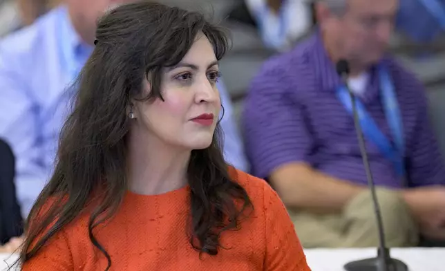 FILE - Montana Secretary of State Christi Jacobsen attends the summer conference of the National Association of Secretaries of State in Baton Rouge, La., July 8, 2022. (AP Photo/Matthew Hinton, File)