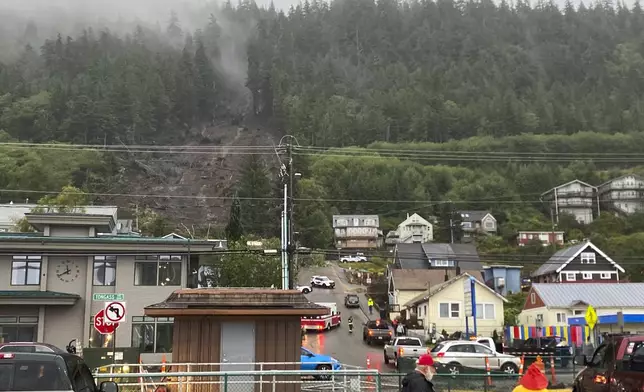 The aftermath of a deadly landslide is seen in Ketchikan, Alaska, Sunday, Aug. 25, 2024. (Anna Laffrey/Ketchikan Daily News via AP)