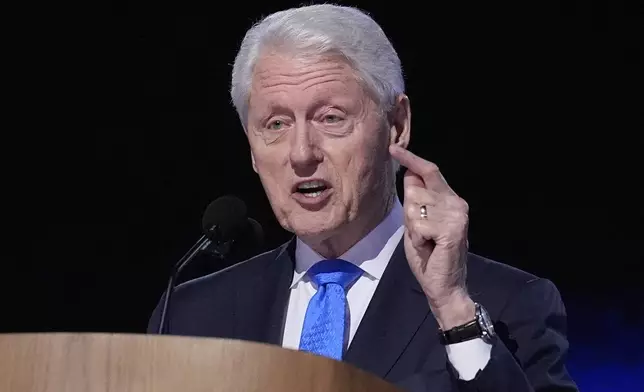 Former President Bill Clinton speaks during the Democratic National Convention Wednesday, Aug. 21, 2024, in Chicago. (AP Photo/Brynn Anderson)