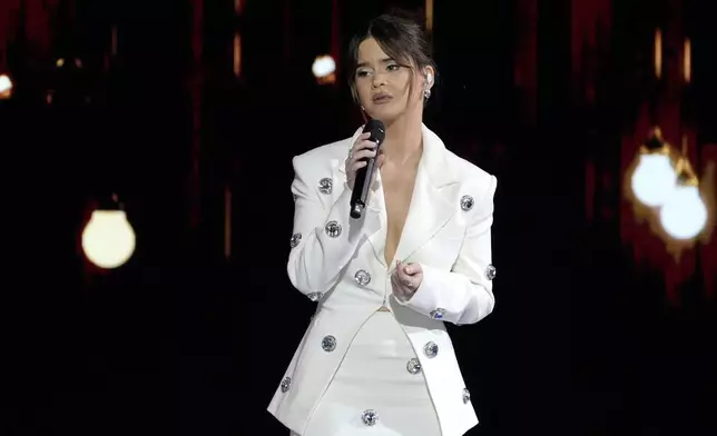 Maren Morris performs during the Democratic National Convention, Wednesday, Aug. 21, 2024, in Chicago. (AP Photo/J. Scott Applewhite)