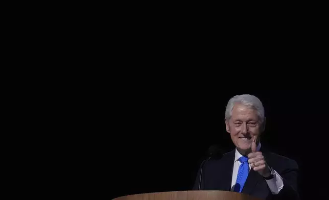 Former President Bill Clinton speaks during the Democratic National Convention Wednesday, Aug. 21, 2024, in Chicago. (AP Photo/Brynn Anderson)