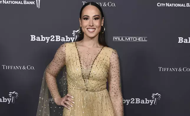 FILE - Meena Harris arrives at the Baby2Baby Gala, Nov. 13, 2021, in West Hollywood, Calif. (Photo by Jordan Strauss/Invision/AP, File)