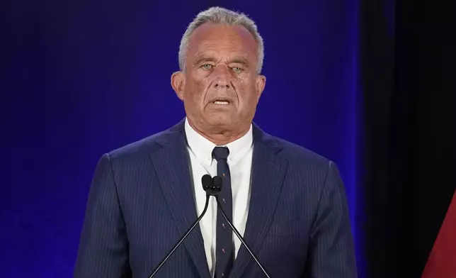 Independent presidential candidate Robert F. Kennedy Jr. announces he is suspending his presidential campaign at a news conference Friday, Aug 23, 2024, in Phoenix. (AP Photo/Darryl Webb)