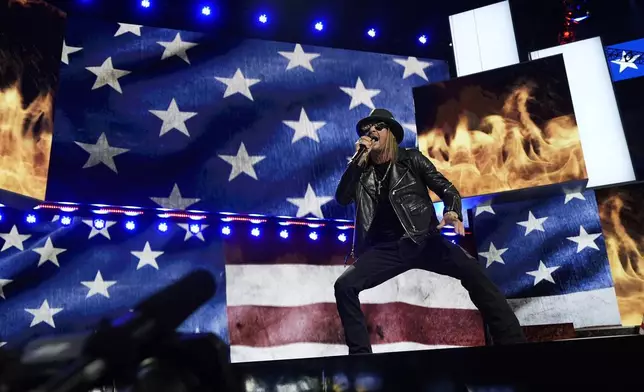 FILE - Kid Rock performs during the 2024 Republican National Convention at the Fiserv Forum, Thursday, July 18, 2024, in Milwaukee. (AP Photo/Carolyn Kaster, File)