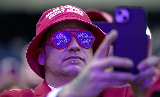 A supporters attends a campaign rally for Republican presidential nominee former President Donald Trump at the Mohegan Sun Arena at Casey Plaza, Saturday, Aug. 17, 2024, in Wilkes-Barre, Pa. (AP Photo/Carolyn Kaster)