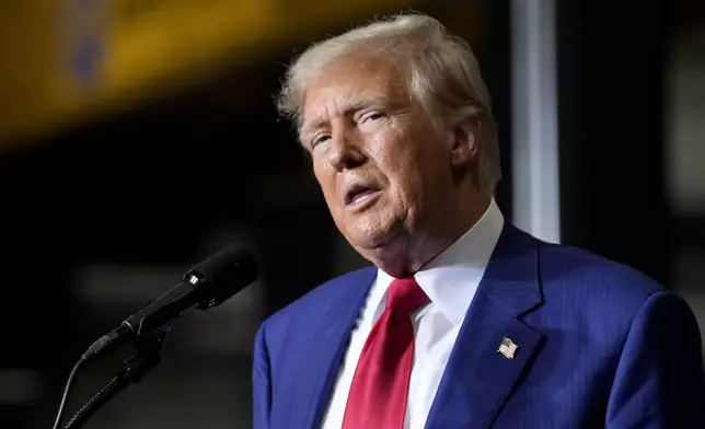 Republican presidential nominee former President Donald Trump speaks during a campaign event at Alro Steel, Thursday, Aug. 29, 2024, in Potterville, Mich. (AP Photo/Alex Brandon)