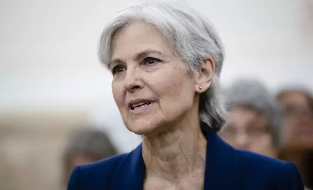 FILE - Former Green Party presidential candidate Jill Stein waits to speak at a board of elections meeting at City Hall, in Philadelphia, Oct. 2, 2019. Wisconsin elections officials dismissed a Democratic National Committee employee's demands Friday, Aug. 16, 2024, to keep the Green Party's presidential candidate off the ballot in the key swing state. (AP Photo/Matt Rourke, File)