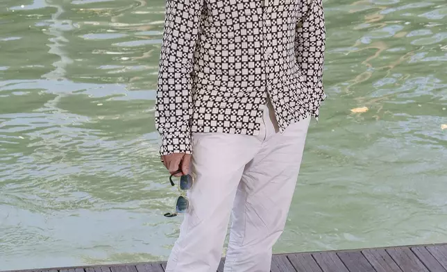 Antonio Banderas poses for photographers upon arrival for the press conference of the film 'Babygirl' during the 81st edition of the Venice Film Festival in Venice, Italy, on Friday, Aug. 30, 2024. (Photo by Joel C Ryan/Invision/AP)