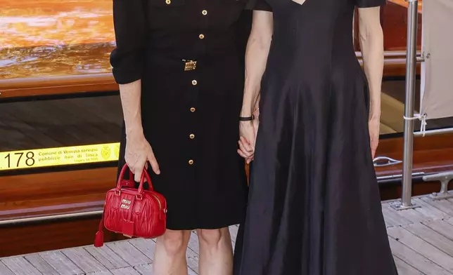 Director Halina Reijn, left, and Nicole Kidman pose for photographers upon arrival for the press conference of the film 'Babygirl' during the 81st edition of the Venice Film Festival in Venice, Italy, on Friday, Aug. 30, 2024. (Photo by Joel C Ryan/Invision/AP)