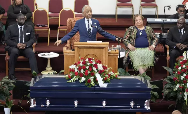 FILE - Rev. Al Sharpton speaks at the funeral for D'Vontaye Mitchell Thursday, July 11, 2024, in Milwaukee. Mitchell died June 30. (AP Photo/Morry Gash)