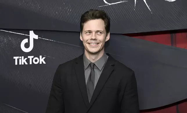 Bill Skarsgard attends "The Crow" world premiere at the Village East by Angelika on Tuesday, Aug. 20, 2024, in New York. (Photo by Evan Agostini/Invision/AP)