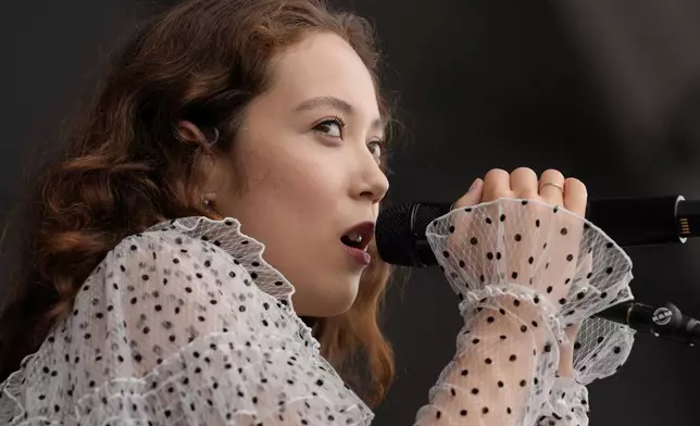 Laufey performs during the Newport Jazz Festival, Sunday, Aug. 4, 2024, in Newport, R.I. (AP Photo/Steven Senne)