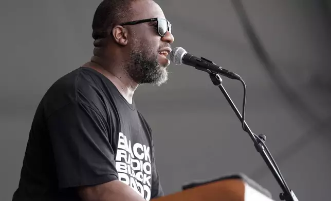 Robert Glasper performs during the Newport Jazz Festival, Sunday, Aug. 4, 2024, in Newport, R.I. (AP Photo/Steven Senne)