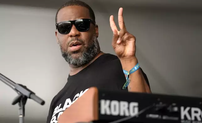 Robert Glasper performs during the Newport Jazz Festival, Sunday, Aug. 4, 2024, in Newport, R.I. (AP Photo/Steven Senne)