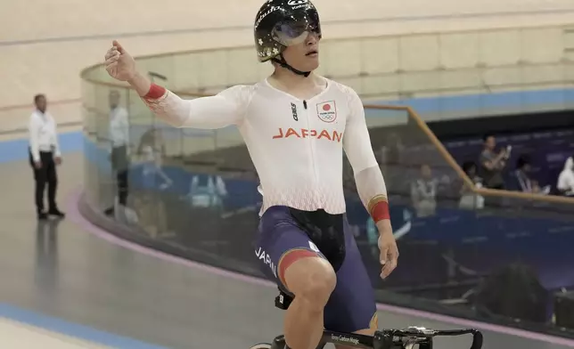Kaiya Ota of Japan competes during the men's sprint event, at the Summer Olympics, Thursday, Aug. 8, 2024, in Paris, France. (AP Photo/Thibault Camus)