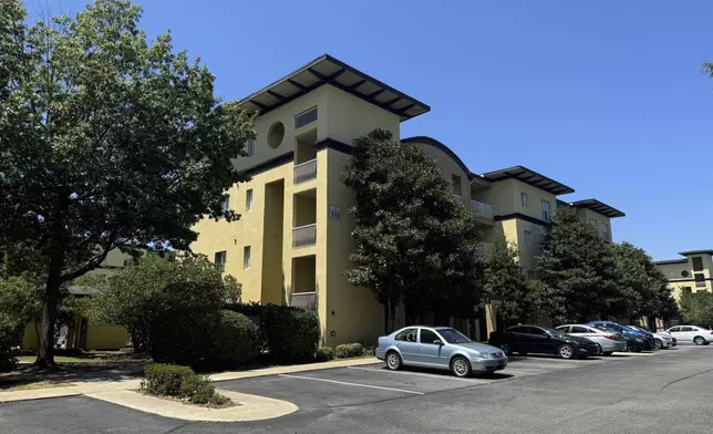 The apartment complex where Roger Fortson, a U.S. Air Force senior airman was fatally shot by a Fla. sheriff's deputy on May 3, 2024, is seen Friday, Aug. 23, in Fort Walton Beach, Fla. (AP Photo/Kate Payne)