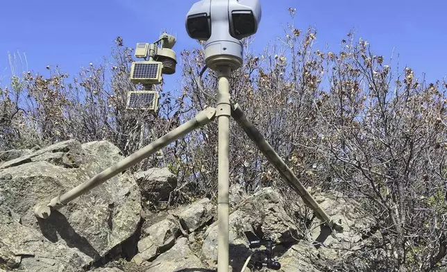 FILE - This image provided by Emily Taylor shows the weather station and camera setup, which are part of the Cal Poly research and community service initiative, Project RattleCam, in northern Colorado, in May 2024. (Emily Taylor/Project RattleCam via AP, File)