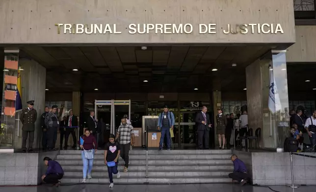 The Supreme Court in Caracas, Venezuela, Wednesday, Aug. 7, 2024. The country's high court is conducting an audit of the disputed, July 28 presidential election. (AP Photo/Matias Delacroix)