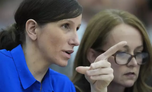 Kouri Richins, a Utah mother of three who wrote a children's book about coping with grief after her husband's death and was later accused of fatally poisoning him, looks on during a court hearing Tuesday, Aug. 27, 2024, in Park City, Utah. (AP Photo/Rick Bowmer, Pool)