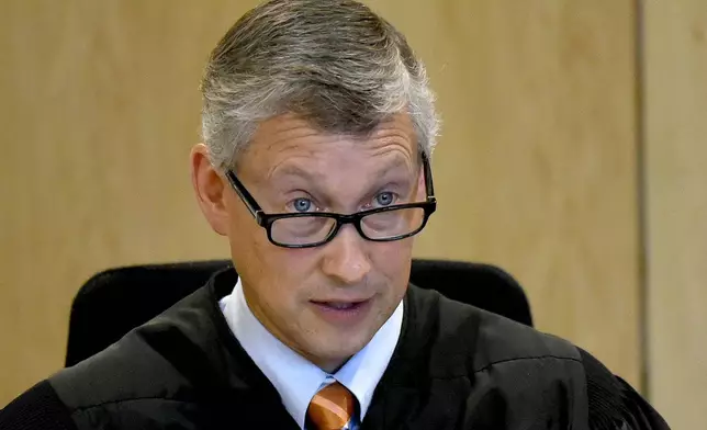 Superior Court Justice Daniel St. Hilaire gives instructions to the jury during the first day of the trial for Victor Malavet, 62, of Gilford at Merrimack County Superior Court in Concord, N.H., on Monday, Aug. 26, 2024. (David Lane/Union Leader via AP, Pool)