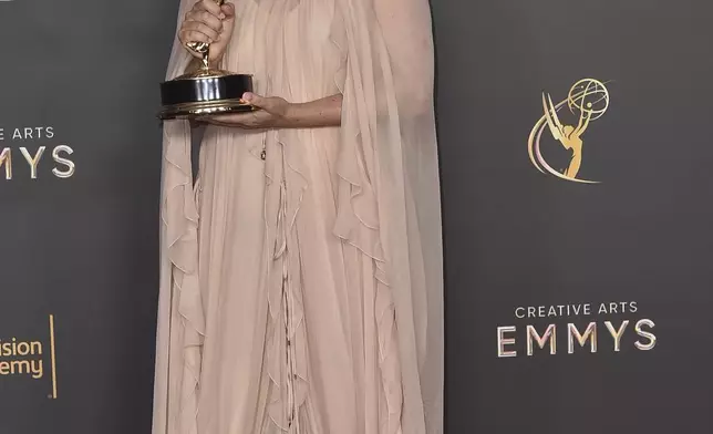 Maya Rudolph poses with her Emmy for outstanding character voice-over performance for “Big Mouth" on night one of the Creative Arts Emmy Awards on Saturday, Sept. 7, 2024, in Los Angeles. (Photo by Richard Shotwell/Invision/AP)