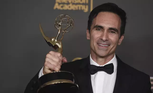 Nestor Carbonell with the award for Outstanding Guest Actor in a Drama Series for Shogun attends night two of the Creative Arts Emmy Awards on Sunday, Sept. 8, 2024, in Los Angeles. (Photo by Richard Shotwell/Invision/AP)