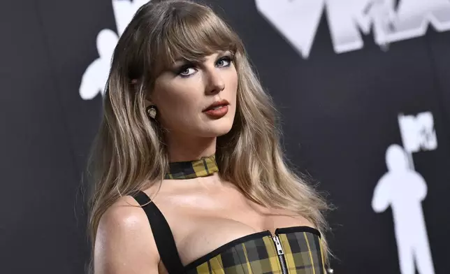 Taylor Swift arrives at the MTV Video Music Awards on Wednesday, Sept. 11, 2024, at UBS Arena in Elmont, N.Y. (Photo by Evan Agostini/Invision/AP)