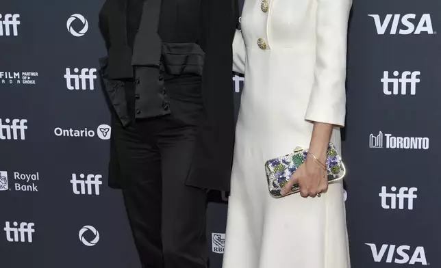 Pamela Anderson, left, and Gia Coppola attend the premiere of "The Last Showgirl" during the Toronto International Film Festival on Friday, Sept. 6, 2024, at Princess of Wales Theatre in Toronto. (Photo by Evan Agostini/Invision/AP)