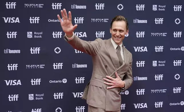 Tom Hiddleston attends the premiere of "The Life of Chuck" during the Toronto International Film Festival on Friday, Sept. 6, 2024, at Princess of Wales Theatre in Toronto. (AP Photo/Chris Pizzello)