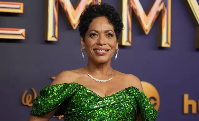 Liza Colón-Zayas arrives at the 76th Primetime Emmy Awards on Sunday, Sept. 15, 2024, at the Peacock Theater in Los Angeles. (AP Photo/Jae C. Hong)