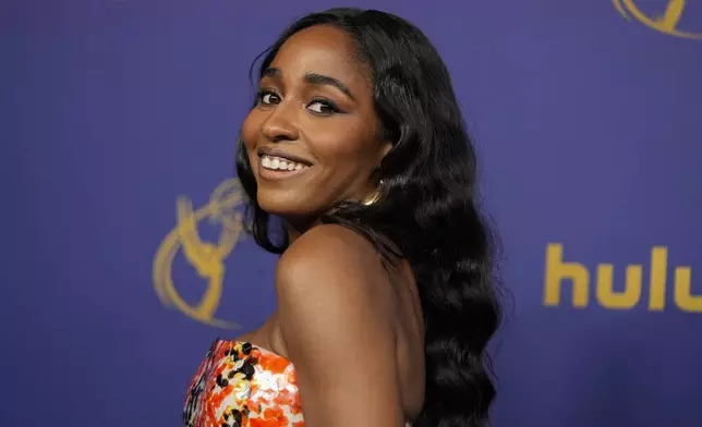 Ayo Edebiri arrives at the 76th Primetime Emmy Awards on Sunday, Sept. 15, 2024, at the Peacock Theater in Los Angeles. (AP Photo/Jae C. Hong)