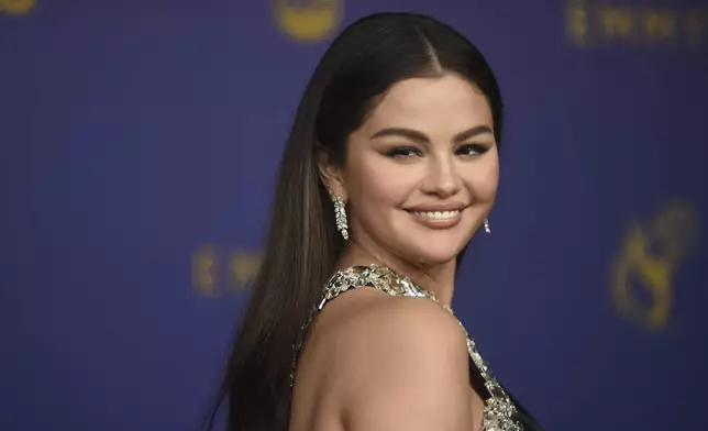 Selena Gomez arrives at the 76th Primetime Emmy Awards on Sunday, Sept. 15, 2024, at the Peacock Theater in Los Angeles. (Photo by Richard Shotwell/Invision/AP)