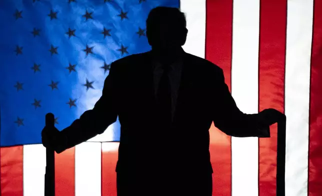 Republican presidential nominee former President Donald Trump arrives to speak at a campaign event at Nassau Coliseum, Wednesday, Sept.18, 2024, in Uniondale, N.Y. (AP Photo/Alex Brandon)